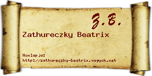 Zathureczky Beatrix névjegykártya